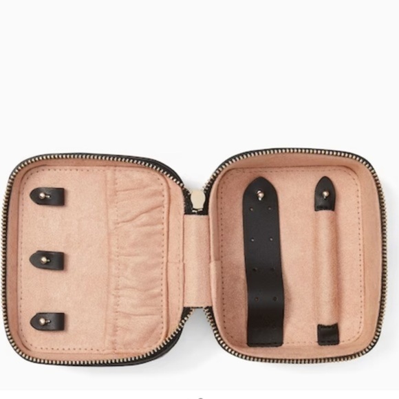 Kate Spade Staci Saffiano Leather Travel Jewelry Box, Black NWT - Picture 2 of 9